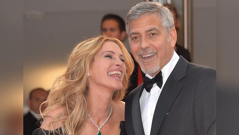 Nur gute Freunde: Julia Roberts und George Clooney auf dem roten Teppich.