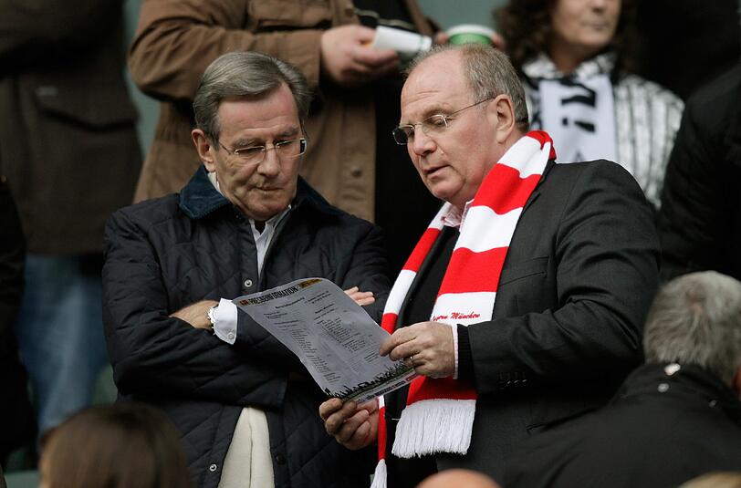 Der alte und der neue Bayern-Präsident? Karl Hopfner und Uli Hoeneß (r.)