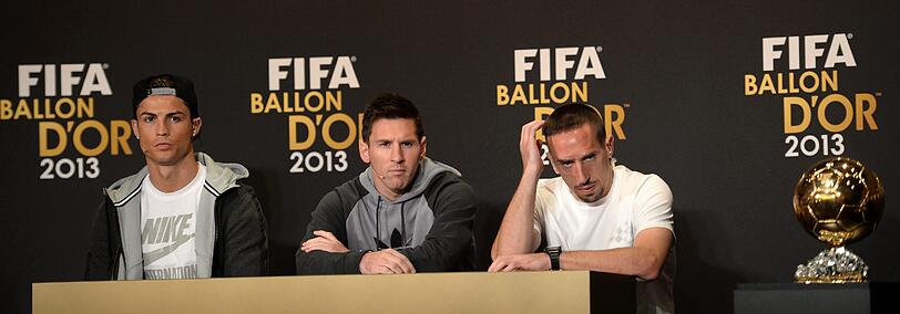 Hünen sind sie vielleicht nicht - aber sie gehören zu den Allergrößten: Messi (l.) und Ribéry.