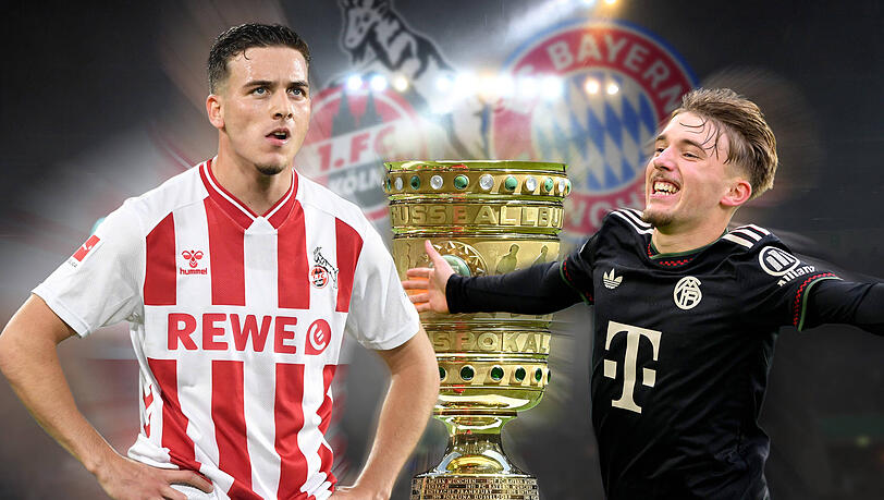 Duell der Supertalente: Bayerns Lennart Karl (r.) und der Kölner El Mala. Duell der Supertalente: Bayerns Lennart Karl (r.) und der Kölner El Mala.