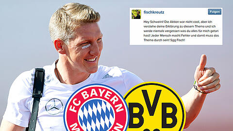Kein Streit zwischen Bayern-Profi Bastian Schweinsteiger und dem BVB - diese akzeptieren seine Videoentschuldigung!