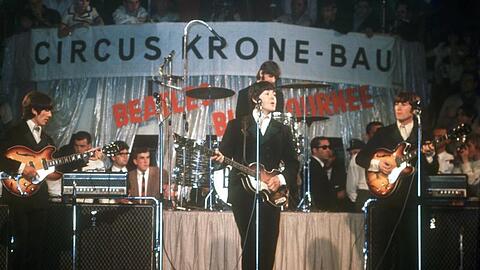 Die Beatles 1966 im Münchner Circus Krone-Bau.