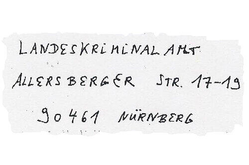 Das Kuvert eines Briefs an die Polizei trägt die Handschrift des Killers.