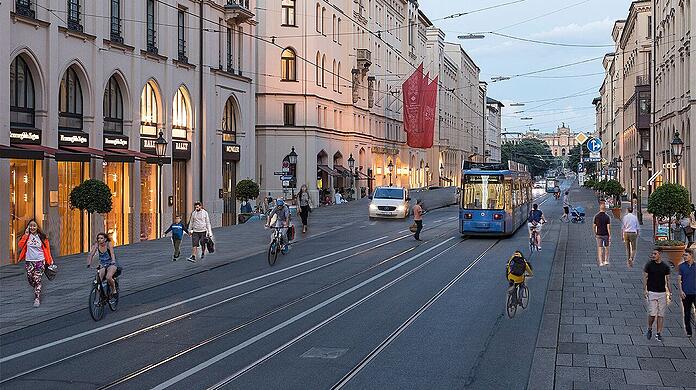 Die Maximilianstraße ohne Autoverkehr - das wird bald Realität.
