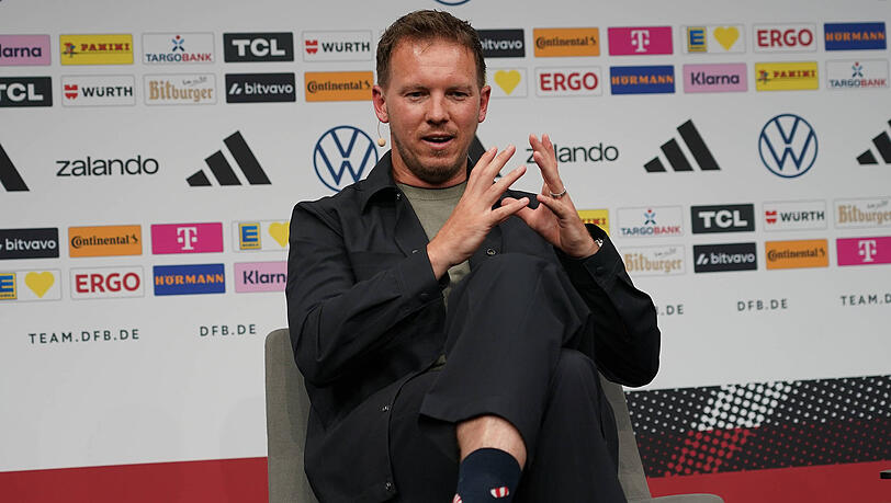 Bundestrainer Julian Nagelsmann am Donnerstag in Frankfurt am Main. Bundestrainer Julian Nagelsmann am Donnerstag in Frankfurt am Main.