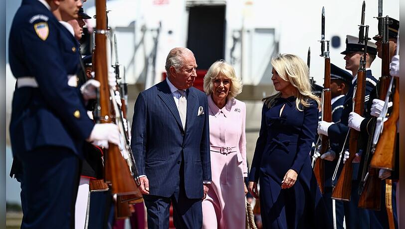 K&ouml;nig Charles und K&ouml;nigin Camilla sind in den USA angekommen.