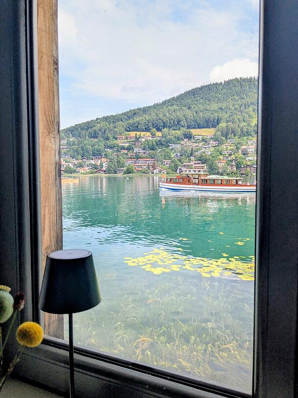 Der Blick aus dem Fenster im Haubentaucher.
