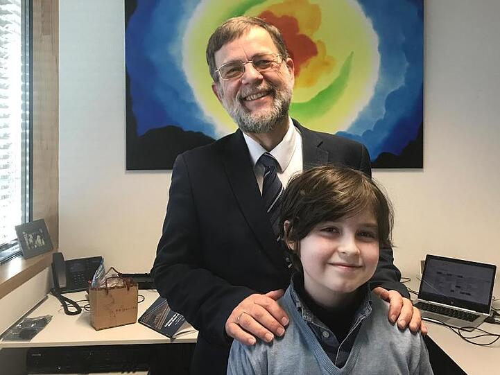 Professor Peter Baltus mit seinem Super-Studenten Laurent.