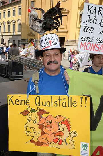 Demonstration am Odeonsplatz gegen Agrarindustrie und Flächenverbrauch. Die Bilder von der Veranstaltung