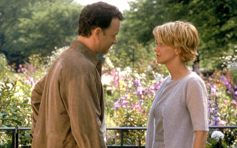 Jetzt reden sie endlich auch von Angesicht zu Angesicht: Kathleen Kelly (Meg Ryan) und Joe Fox (Tom Hanks). Jetzt reden sie endlich auch von Angesicht zu Angesicht: Kathleen Kelly (Meg Ryan) und Joe Fox (Tom Hanks).
