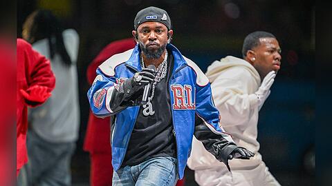 Kendrick Lamar während seiner Halbzeit-Show beim Super Bowl in New Orleans.