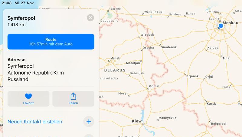 Apple hat sich dem Druck Moskaus gebeugt und führt die Krim nun offiziell als russisches Staatsgebiet. Allerdings nur für Nutzer mit dem Standort Russland. Apple hat sich dem Druck Moskaus gebeugt und führt die Krim nun offiziell als russisches Staatsgebiet. Allerdings nur für Nutzer mit dem Standort Russland.