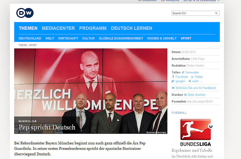 Pep ist da - das schreibt die Presse