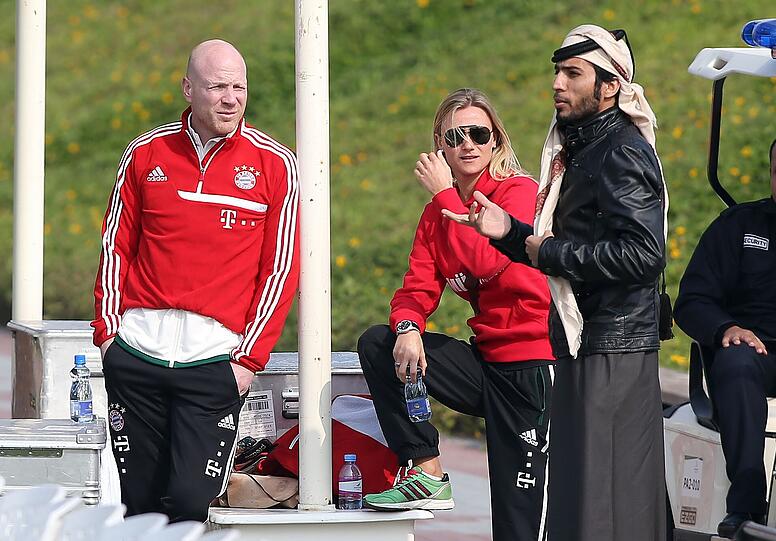 Einige Scheichs statteten der Trainings-Session der Bayern einen Besuch ab.