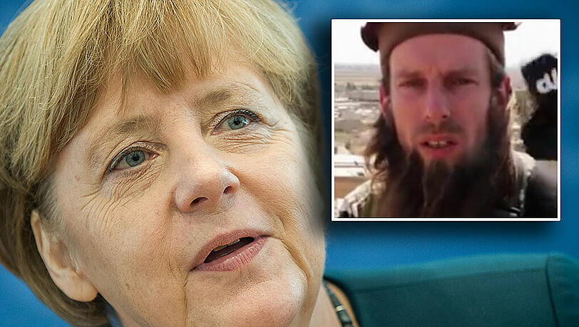 Der deutsche Islamist "Abu Dawud" droht Kanzlerin Angela Merkel in einem neuen IS-Terror-Video. Der deutsche Islamist "Abu Dawud" droht Kanzlerin Angela Merkel in einem neuen IS-Terror-Video.
