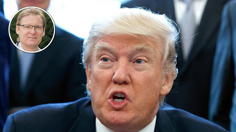Das Amt überfordert den Mann: Stephan Kabosch (kl. Bild) über US-Präsident Donald Trump.