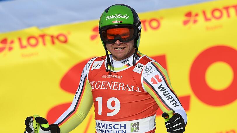 Andreas Sander aus Deutschland nach der Abfahrt in Garmisch.
