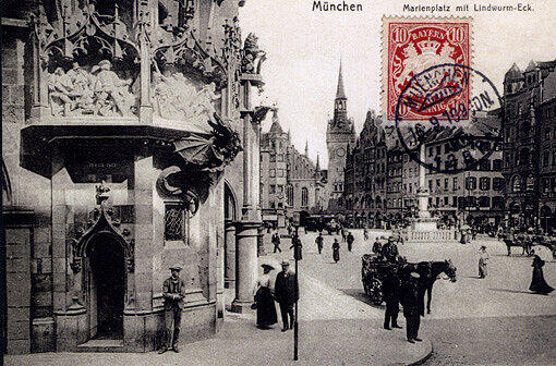 Der Marienplatz vor hundert Jahren . . .