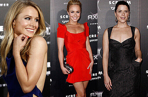 Das Grauen hat eine Fortsetzung. Bei der Premiere des Splatter-Klassikers "Scream 4" zeigten sich die Hollywood-Stars allerdings in bester Laune.
