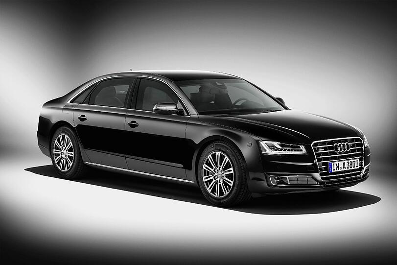 Optisch kaum von der Serienversion zu unterscheiden: Der Audi A8 in der Sonderschutzausführung L Security.