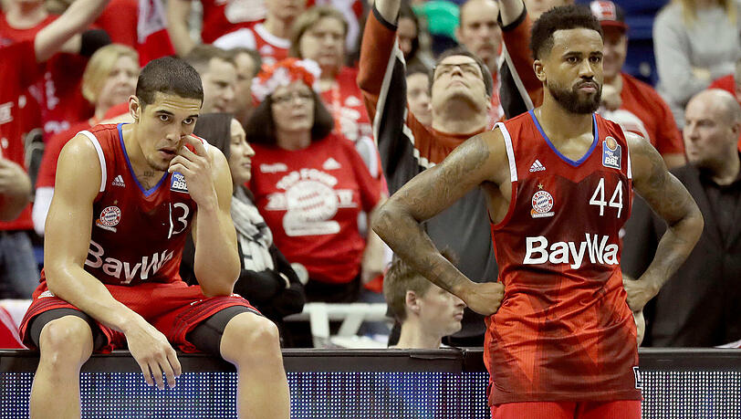 Verhinderte Finalhelden: Nick Johnson (links) und Kapitän Bryce Taylor vom FC Bayern Basketball. Verhinderte Finalhelden: Nick Johnson (links) und Kapitän Bryce Taylor vom FC Bayern Basketball.