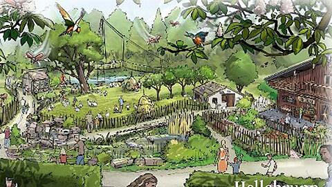 Das neue "Mühlendorf" soll bis 2019 fertig sein. Es entsteht auf dem Platz des bisherigen Kindertierparks.