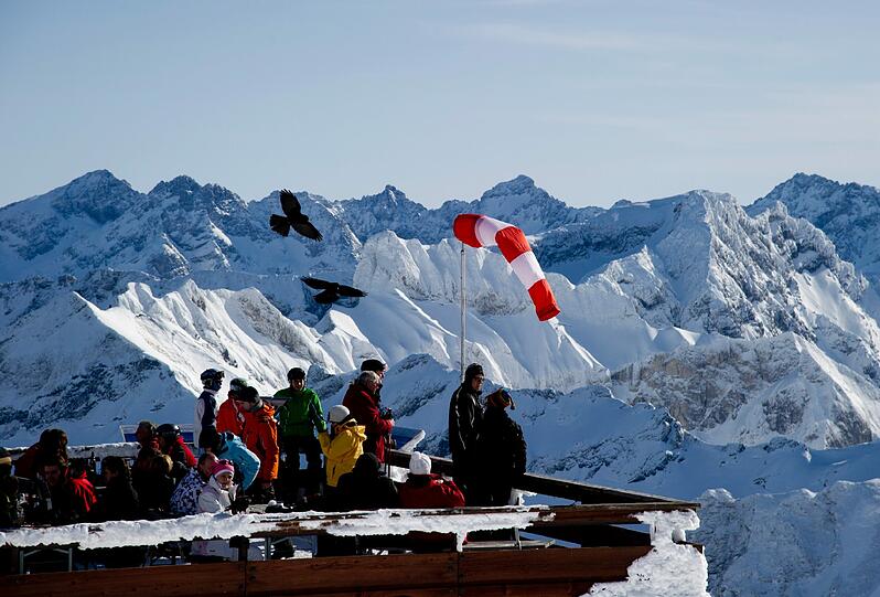 Terrasse auf dem Nebelhorn bei Oberstdorf.