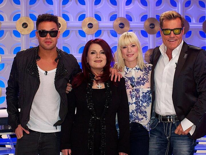 Die neue DSDS-Jury (v.l.): Prince Kay One, Marianne Rosenberg, Mietze Katz und Dieter Bohlen.