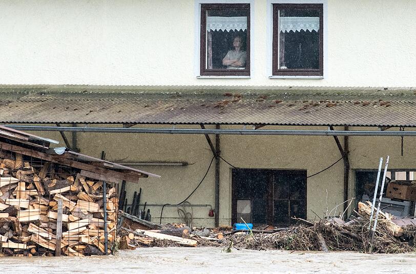 Das Hochwasser in Triftern im Landkreis Rottal-Inn.
