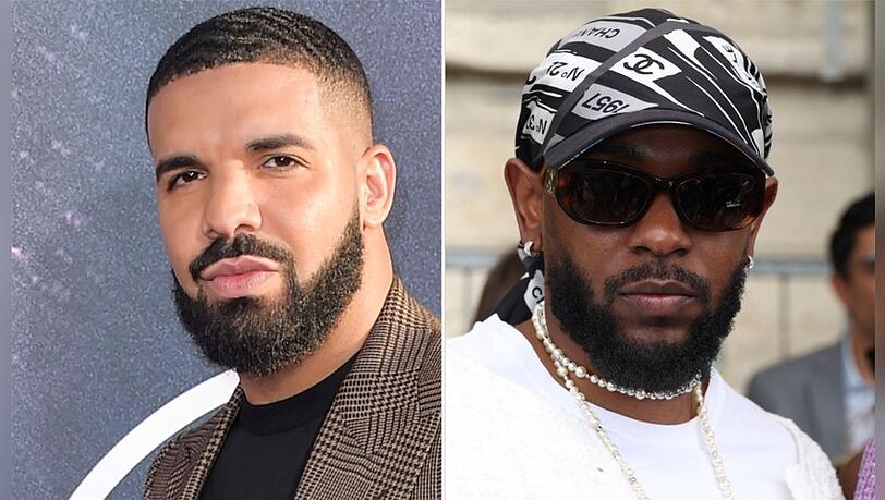 Drake (li.) und Kendrick Lamar liefern sich einen verbalen Kampf.