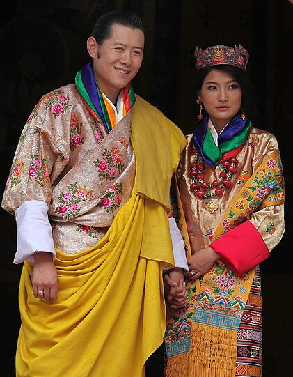 Farbenfrohe Hochzeit in Bhutan: Die Bilder