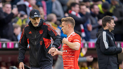 Thomas Tuchel (l.) und Joshua Kimmich (r.) vom FC Bayern.