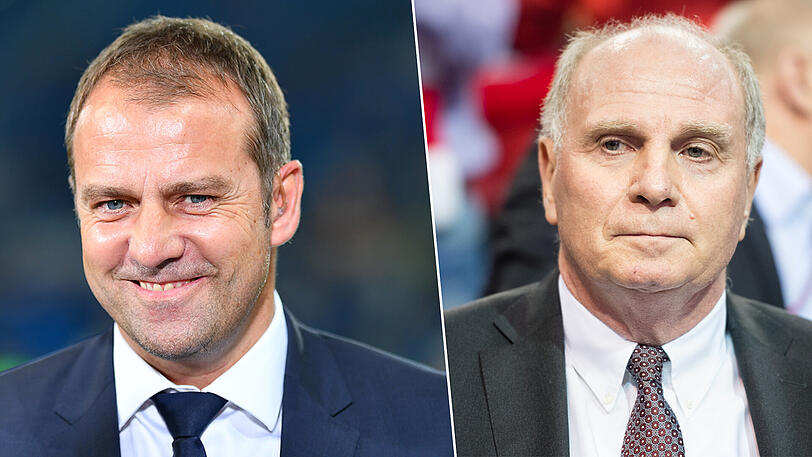 Uli Hoeneß (r.) hat die Verpflichtung von Hansi Flick bestätigt.