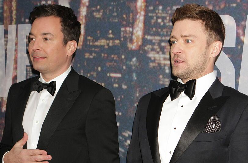 Moderator Jimmy Fallon und Popstar Justin Timberlake bei der Jubiläums-Sendung von "Saturday Night Life"