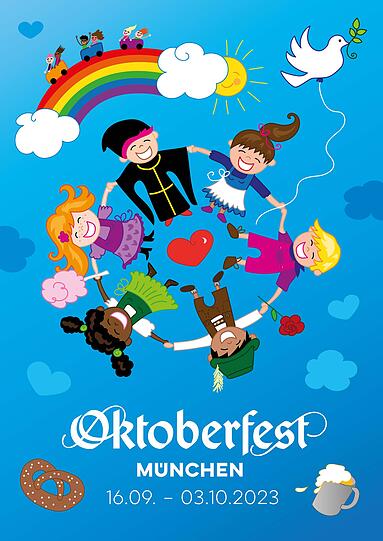Wie sieht das Oktoberfest-Plakat 2023 aus? 45 Motive stehen zur Auswahl.