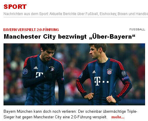 Manchester City bezwingt die "Über-Bayern" schreibt die Hamburger Morgenpost.