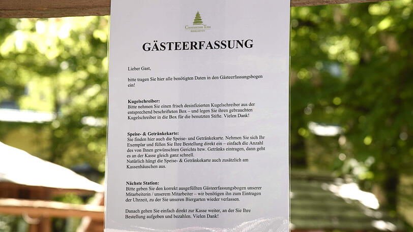 Pflicht in Corona-Zeiten: Die Erfassung der Kontaktdaten beim Besuch von Gastro-Betrieben.