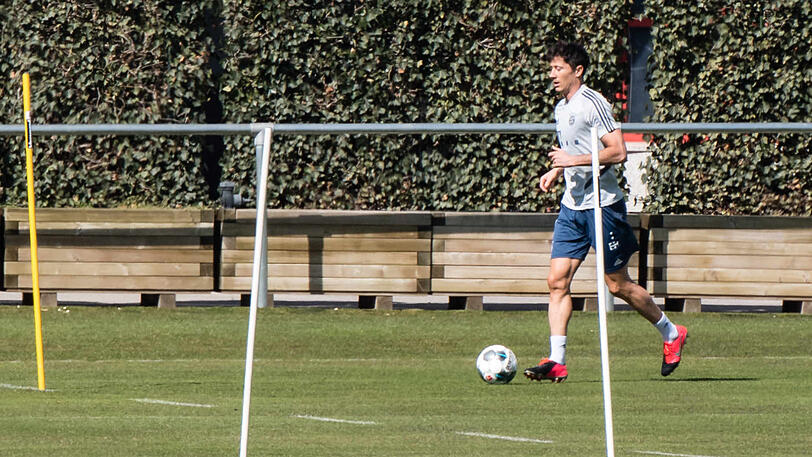 Nach seiner überstandenen Verletzung zurück auf dem Platz: Bayern-Stürmer Robert Lewandowski.