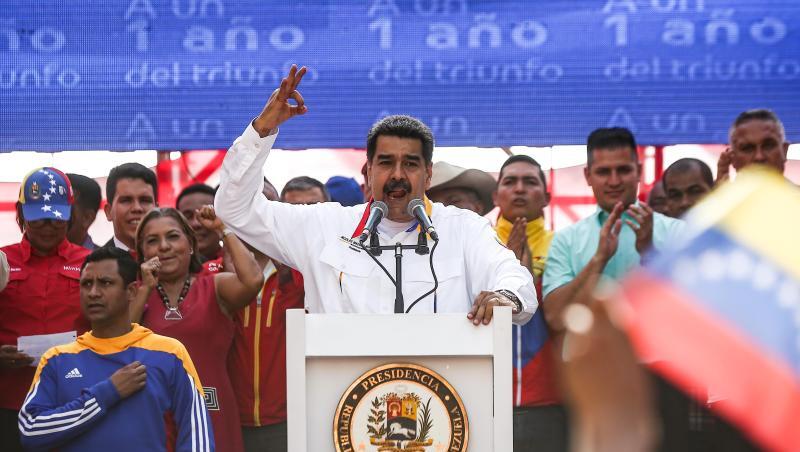 Venezuelas Staatspräsident Nicolás Maduro spricht in Caracas. Venezuelas Staatspräsident Nicolás Maduro spricht in Caracas.