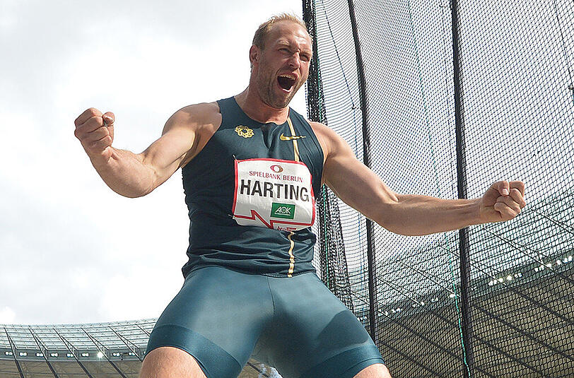 Robert Harting nach seinem Sieg beim ISTAF. Jetzt will er in der Diamond League triumphieren.