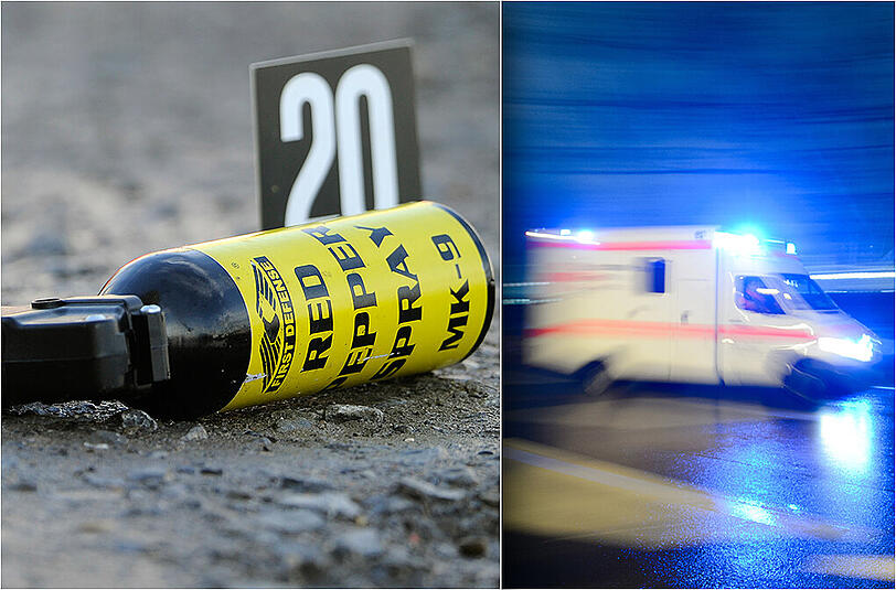 Der Patient verletzte insgesamt elf Menschen mit seinem Pfefferspray-Angriff. Viele davon mussten zur Behandlung in ein Krankenhaus. (Archiv-/ Symbolbild)
