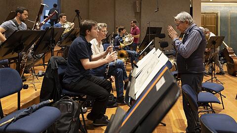 Michael Tilson Thomas bei einer Probe mit dem BR-Symphonieorchester im Herkulessaal der Residenz.