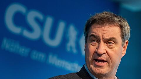 Markus Söder, CSU Parteivorsitzender, nimmt nach der Vorstandssitzung der CSU an einer Pressekonferenz teil.
