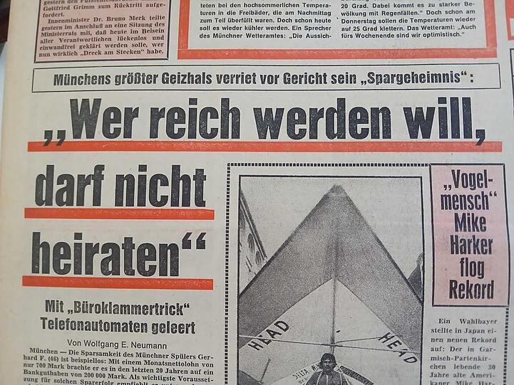 So stand es am 31. Juli 1974 in der AZ.