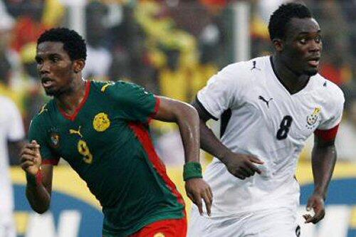 Top-Stars unter sich: Samuel Eto'o (l.) und Ghanas Michael Essien