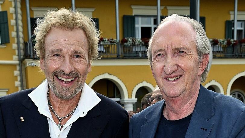 Thomas Gottschalk (l.) und Mike Krüger beim 40-Jahre-Supernasen-Fest in Velden.
