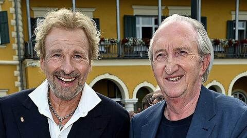 Thomas Gottschalk (l.) und Mike Krüger beim 40-Jahre-Supernasen-Fest in Velden.