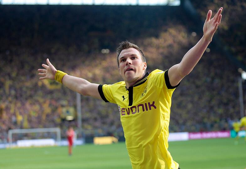 Provokanter Jubel: Dortmunds Kevin Großkreutz feiert seinen Treffer zum 1:0-