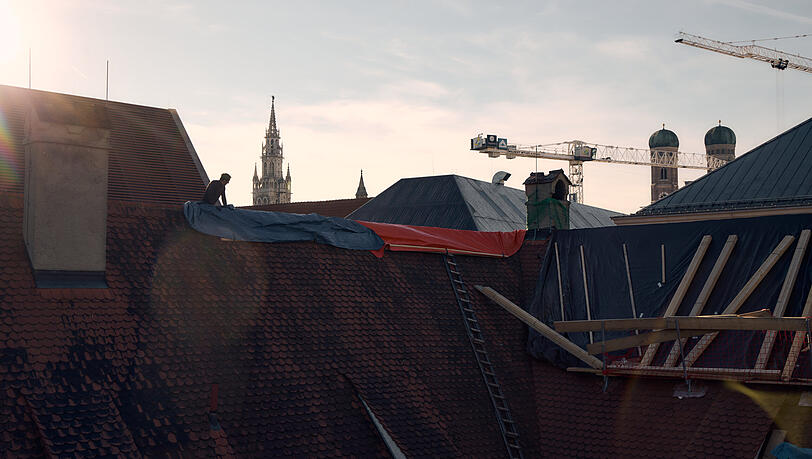 Blick über die Altstadt: Seit September wird auf der Alten Münze gewerkelt.