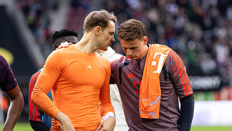 Generationenwechsel im Tor des FC Bayern? Manuel Neuer (links) und Jonas Urbig.